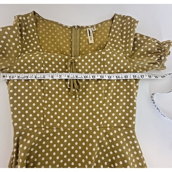 Lara‎ Fashion Women's Dress Size Small Gold Milkmaid Coquette Fit and Flare - Picture 3 of 8